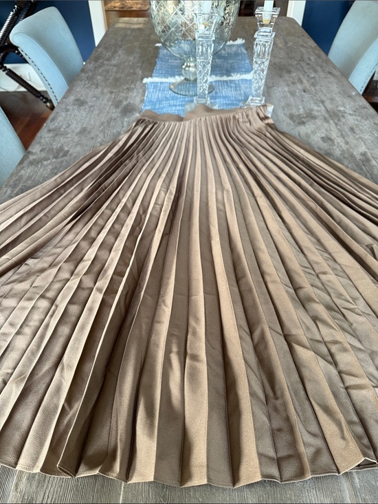 Reiss Dresses & Skirts - Reiss Taupe Pleated Midi Skirt